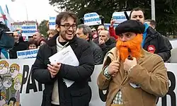 O Pandigueiro numa concentração da Plataforma Queremos Galego, 2012.