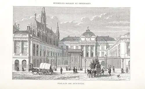 Pátio e nova fachada do Palácio da Justiça (1860)