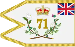 Estandarte do 1º batalhão do 71º Regimento de Highlanders do Exército Britânico exibido como um troféu de guerra no Museu Histórico Nacional do Cabildo e da Revolução de Maio, da cidade de Buenos Aires.[2]