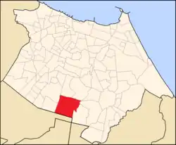 Mapa de Fortaleza com destaque para o bairro.