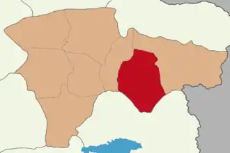 Localização do distrito de Diadine na província de Are