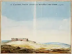 O Forte de Arguim numa ilustração holandesa de ca. 1665