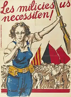 Guerra Civil Espanhola pôster Anarquista, 1936