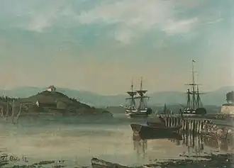 Parti fra Oslo Strandgate (Vista da Oslo Beach Street. 1852)