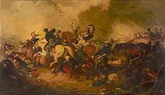 Marechal Blücher na Batalha de Ligny, 1815