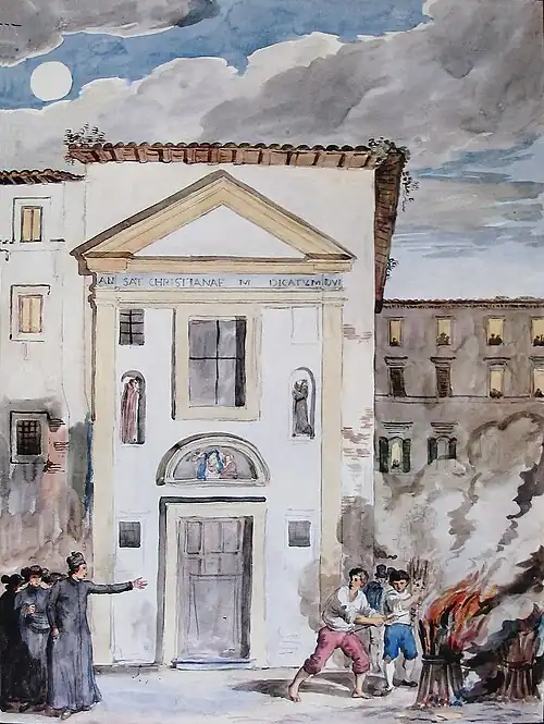 Aquarela de Achille Pinelli (1834).