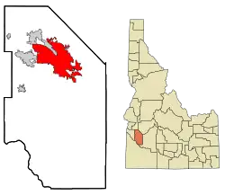 Localização no condado de Ada