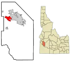 Localização no condado de Ada