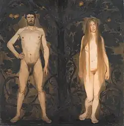 Adam og Eva, 1891, Statens Museum for Kunst.