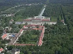Vista aérea do Palácio de Schleissheim.