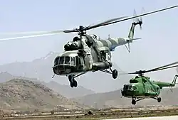 Mi-17 em ação no Afeganistão.