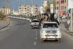 Comboio de militantes das Brigadas Al-Quds.