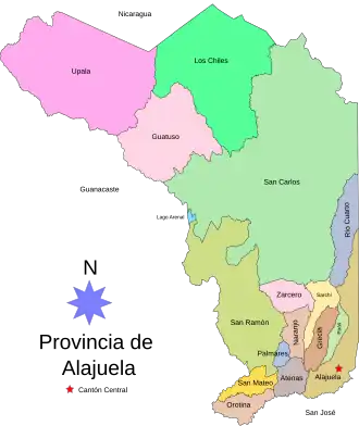 Cantões da província de Alajuela