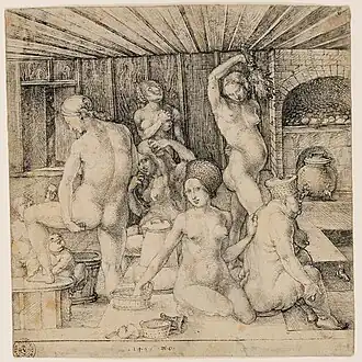 Albrecht Dürer, O Banho das Mulheres ( Das Frauenbad ), c.1496