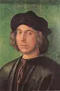 Porträt eines jungen Mannes vor grünem Hintergrund (Dürer, 1506)
