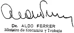 Assinatura de Aldo Ferrer