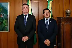 Giordano com o então presidente Jair Bolsonaro (2021)