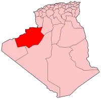 Carte da Argélia (vilaiete de Bexar)