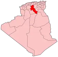 Mapa das províncias da Argélia