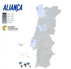 Resultado da A por concelho.