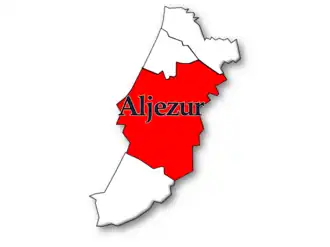 Localização no município de Aljezur