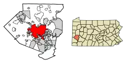 Localização no condado de Allegheny