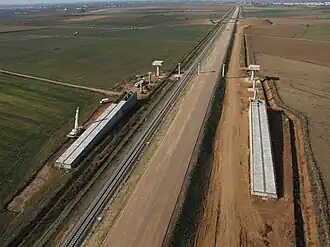 Linha em construção, perto de Montijo, Estremadura espanhola (2011)