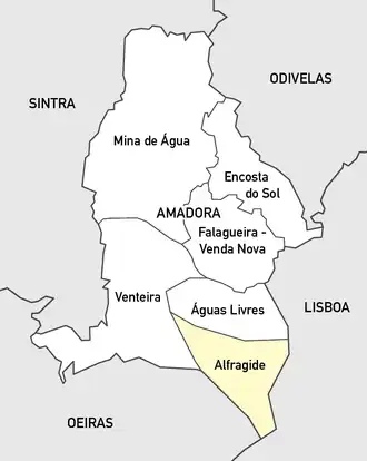 Localização no município de Amadora