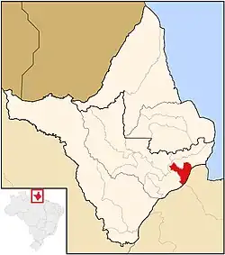 Localização de Itaubal no Amapá