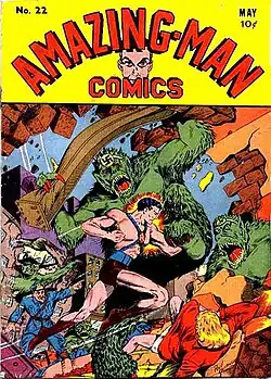 Amazing Man Comics no. 22, ilustrado por Paul Gustavson, maio de 1941
