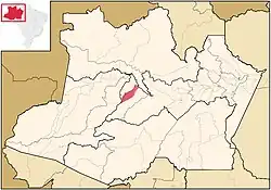 Localização de Alvarães no Amazonas