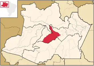 Localização de Coari no Amazonas