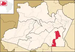 Localização de Novo Aripuanã no Amazonas