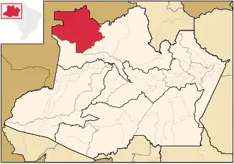 Localização de São Gabriel da Cachoeira no Amazonas