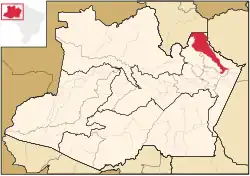 Localização de Urucará no Amazonas