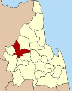 Localização do Distrito de Chawang na província de Nakhon Si Thammarat