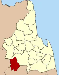 Localização do Distrito de Bang Khan na província de Nakhon Si Thammarat