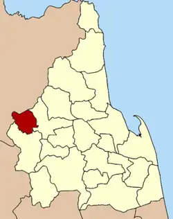 Localização do Distrito de Tham Phannara na província de Nakhon Si Thammarat