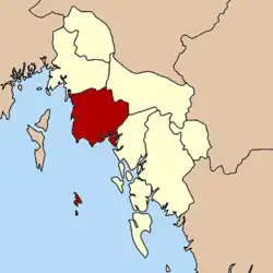 Localização do Distrito de Mueang Krabi na província de Krabi