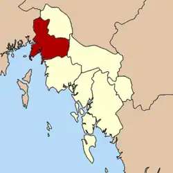 Localização do Distrito de Ao Luek na província de Krabi