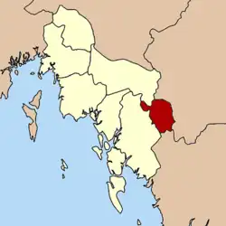 Localização do Distrito de Lam Thap na província de Krabi