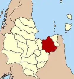 Localização do Distrito de Kanchanadit na província de Surat Thani