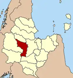 Localização do Distrito de Tha Chana na província de Surat Thani