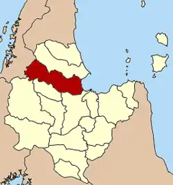 Localização do Distrito de Tha Chang na província de Surat Thani