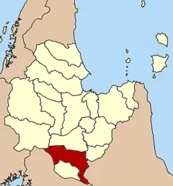 Localização do Distrito de Phrasaeng na província de Surat Thani