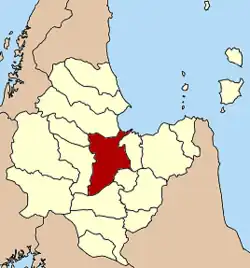 Localização do Distrito de Phunphin na província de Surat Thani