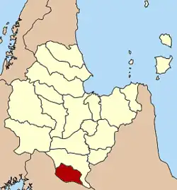 Localização do Distrito de Chai Buri na província de Surat Thani