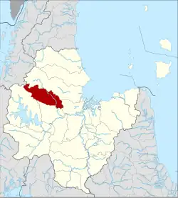 Localização do Distrito de Vibhavadi na província de Surat Thani