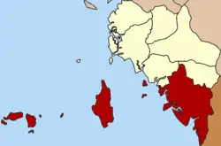 Localização do Distrito de Mueang Satun província de Satun