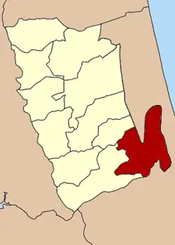 Localização do Distrito de Pak Phayun na província de Phatthalung